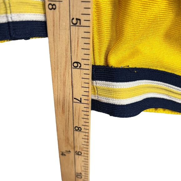 VTG DAZZLE USA Made Nike Michigan Wolverines Basketball Shorts L Yellow Fab 5 - Picture 7 of 10